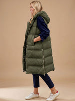 Elfriede Long Quilted Hooded Puffer Vest