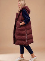 Elfriede Long Quilted Hooded Puffer Vest