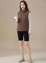 Marlene Sleeveless High Collar Quilted Vest