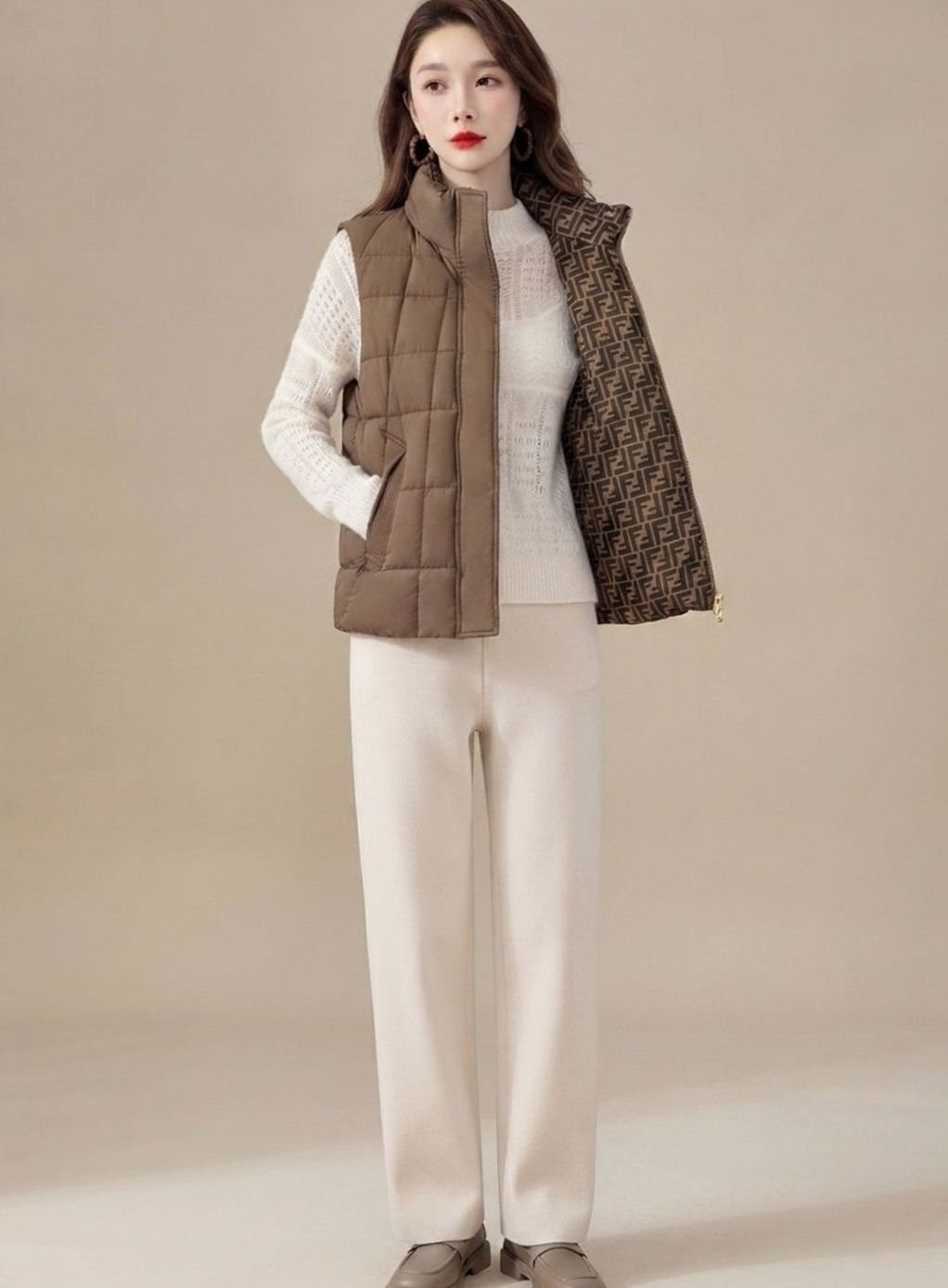 Marlene Sleeveless High Collar Quilted Vest