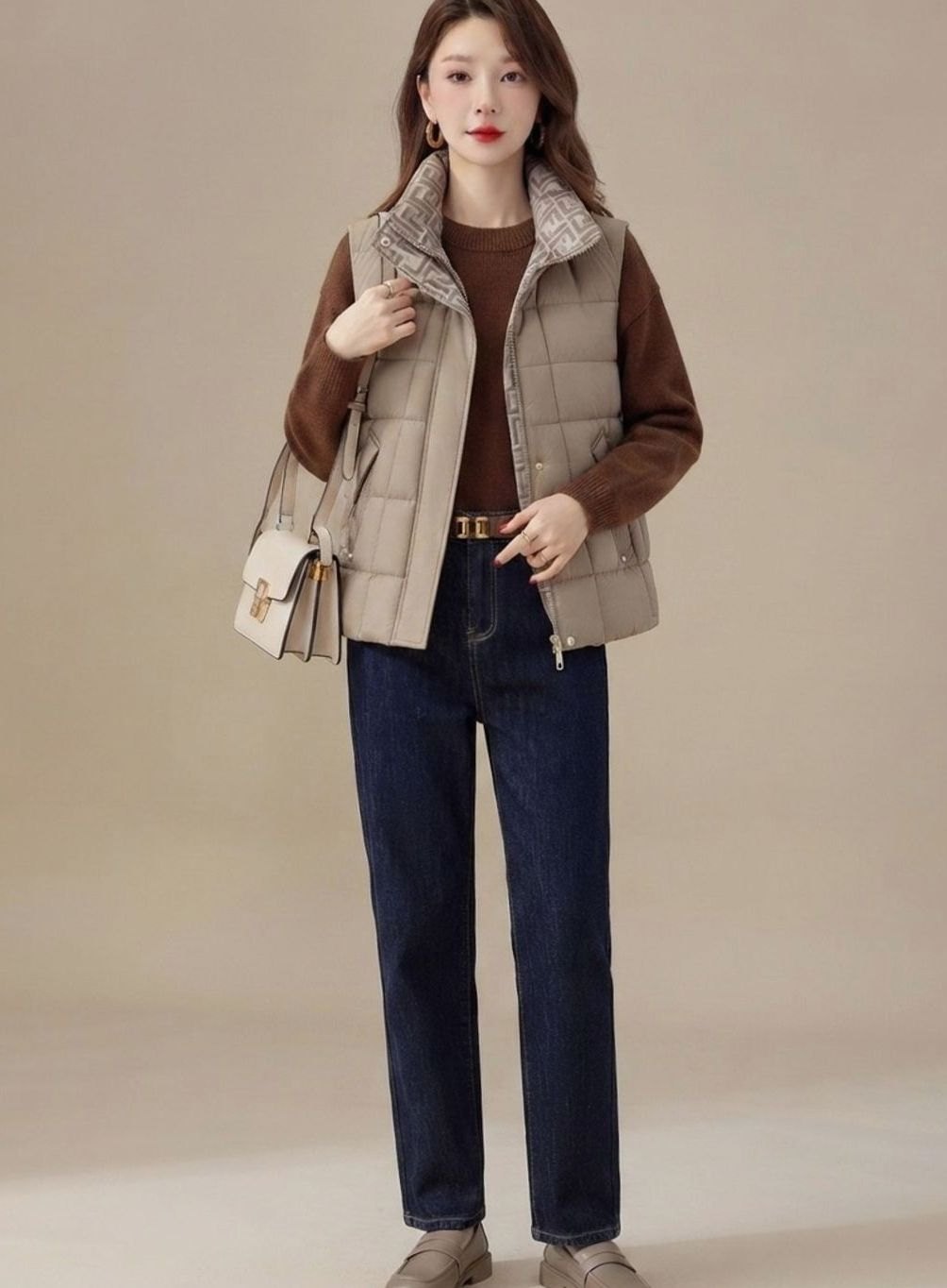 Marlene Sleeveless High Collar Quilted Vest