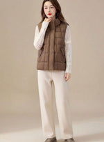 Marlene Sleeveless High Collar Quilted Vest