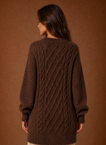 Women's Oversized Cable Knit Sweater Dress | Areleon