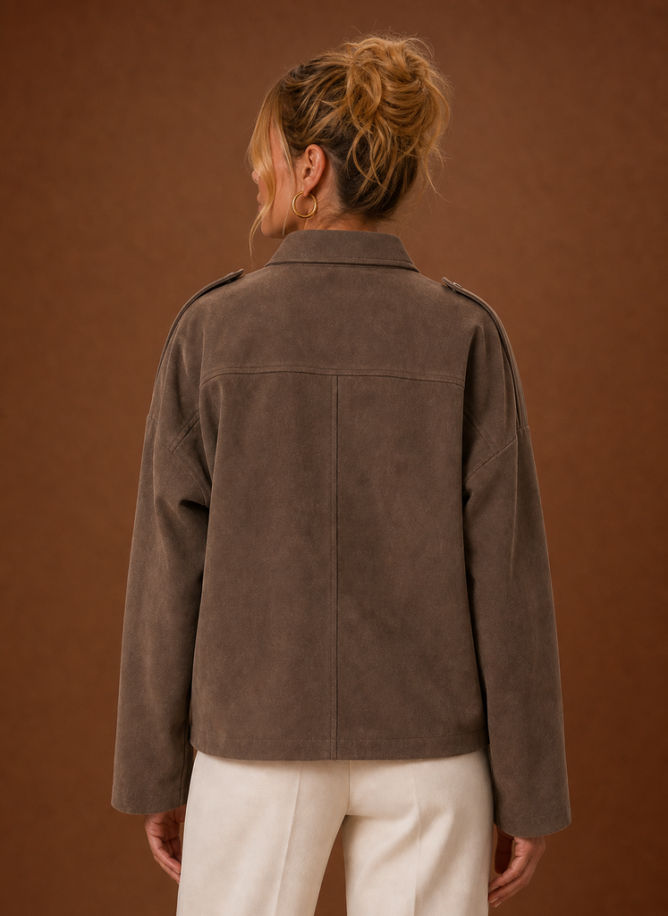 Women's Suede Oversized Jacket | Areleon