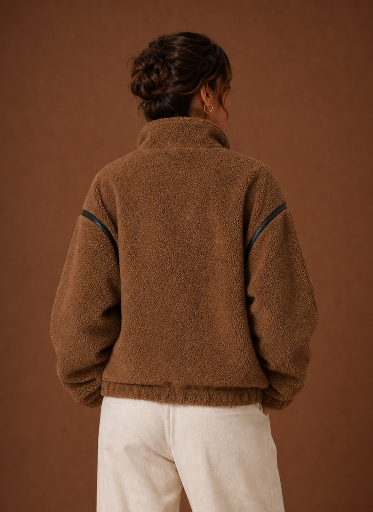 Women’s Sherpa Jacket - Zip-Up Fleece Coat | Areleon