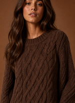 Women's Oversized Cable Knit Sweater Dress | Areleon