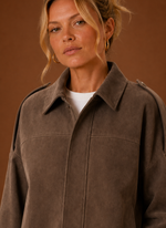Women's Suede Oversized Jacket | Areleon
