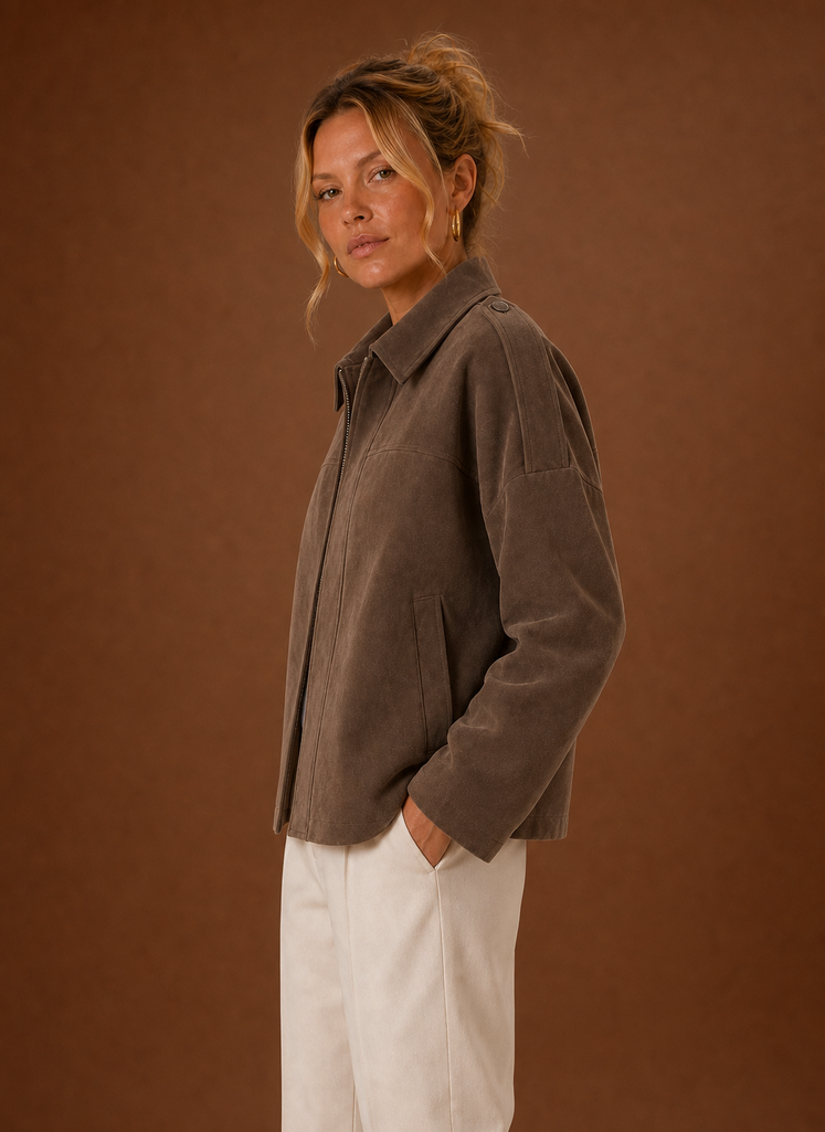 Women's Suede Oversized Jacket | Areleon
