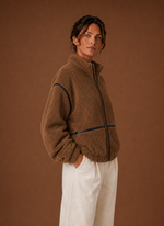 Women’s Sherpa Jacket - Zip-Up Fleece Coat | Areleon