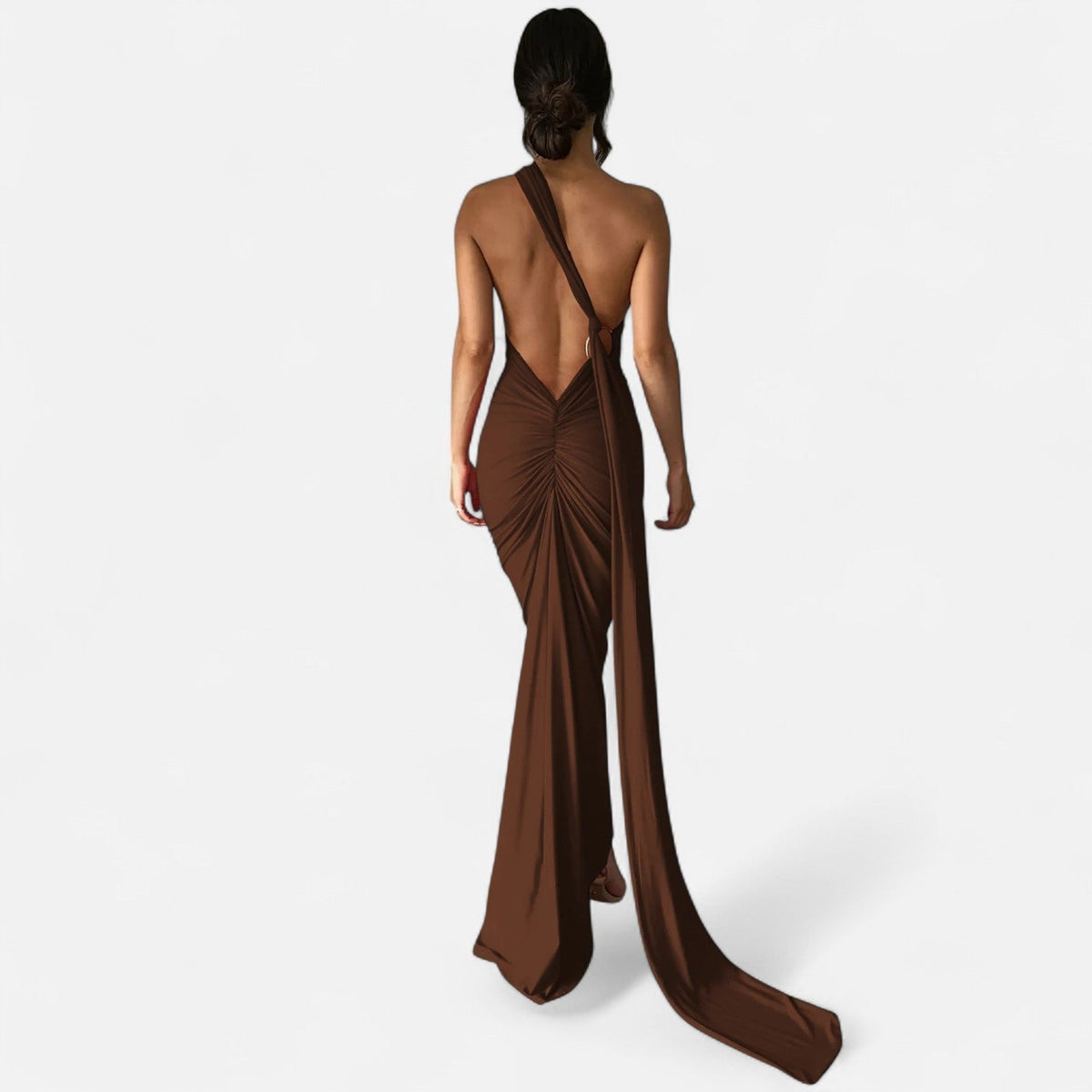 Lara One-Shoulder Halter Maxi Dress