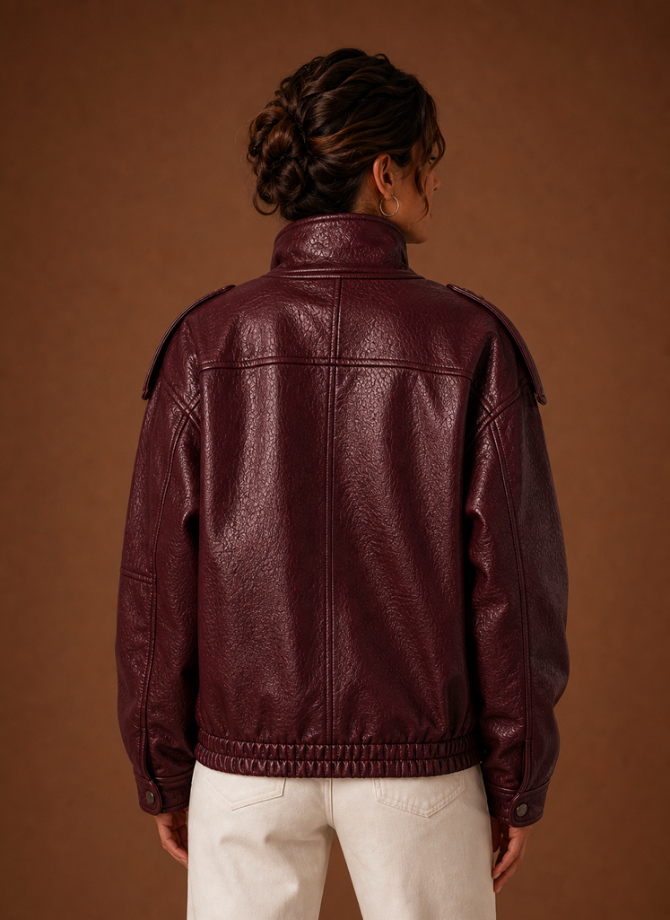 Women's Casual Jacket - Funnel Neck Collar Jacket | Areleon