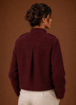 Women's Cropped Jacket - Button-Front Short Coat | Areleon