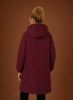 Women's Long Quilted Hooded Winter Coat | Areleon