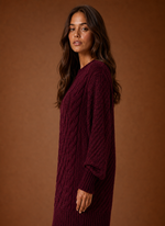 Women's Oversized Cable Knit Sweater Dress | Areleon