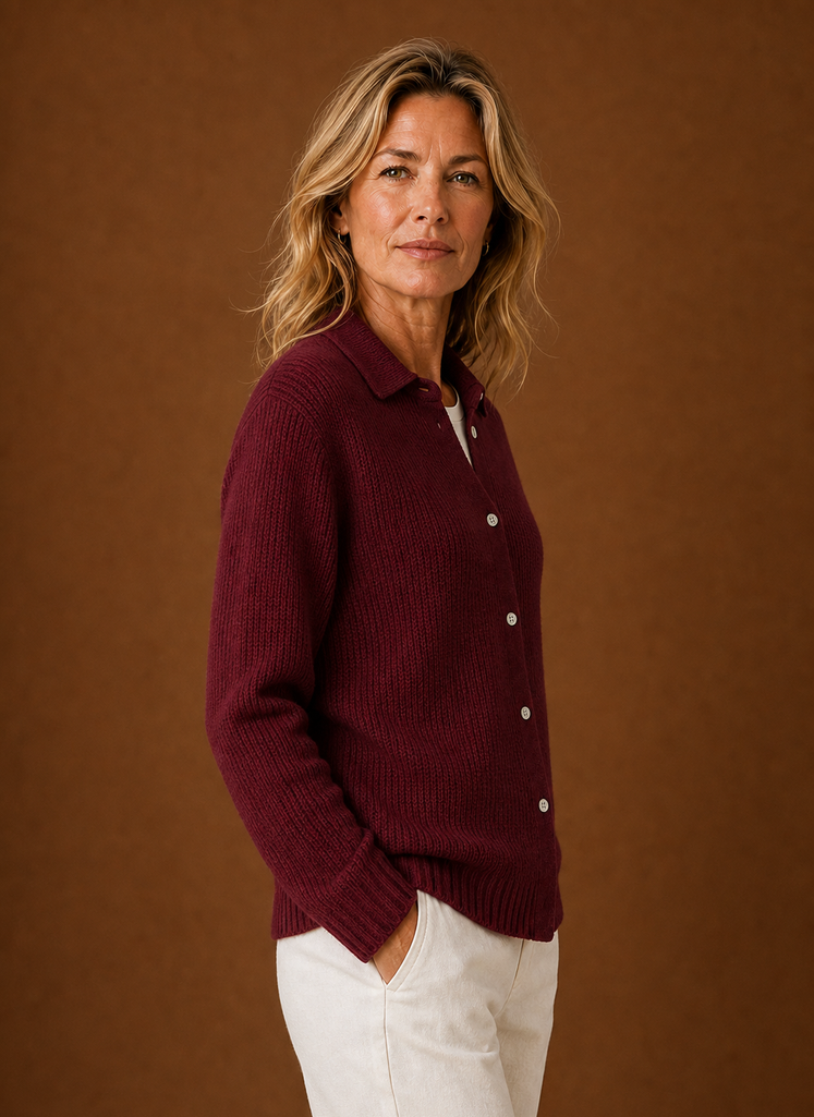 Women's Knit Cardigan - Button-Front Sweater | Areleon