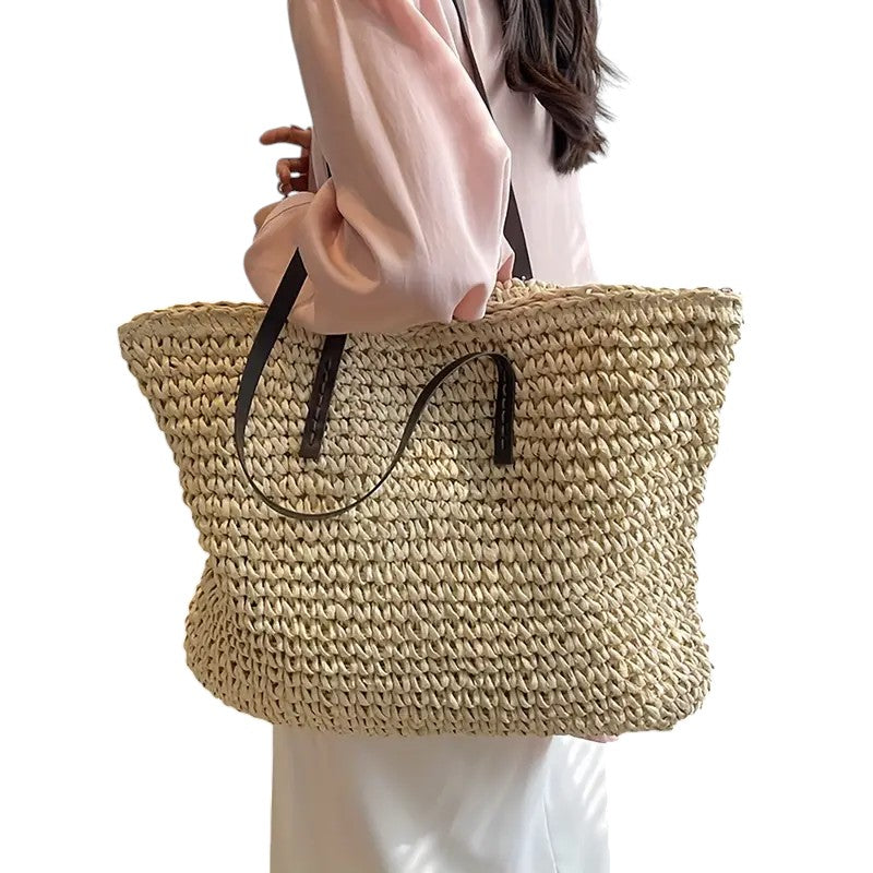 Laura Spacious Woven Beach Tote