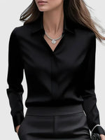 Anja Satin Button-Up Blouse