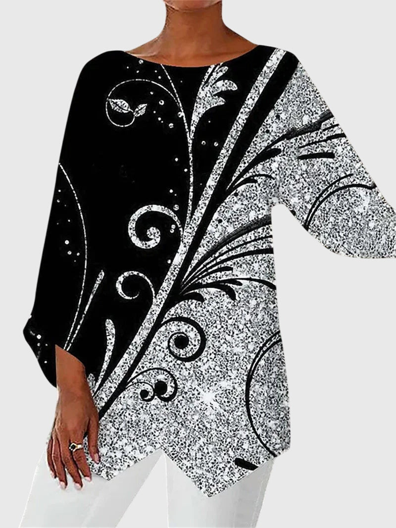 Dorothea Butterfly Print Long-Sleeve Top