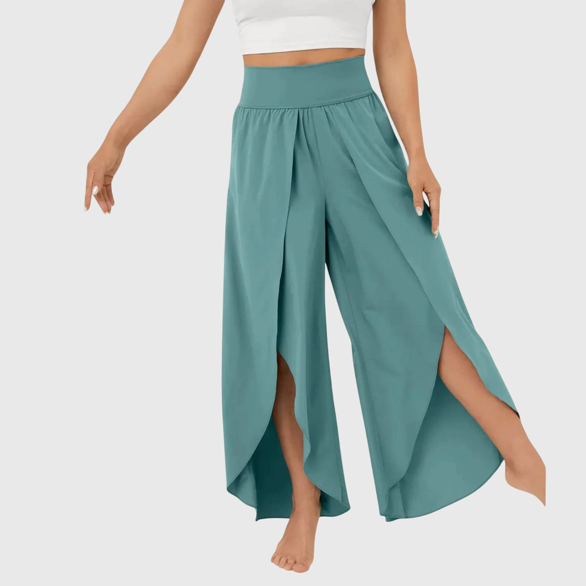 Magdalena Wide-Leg Boho Slit Pants