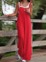 Elfriede Linen Wide-Leg Overall Jumpsuit