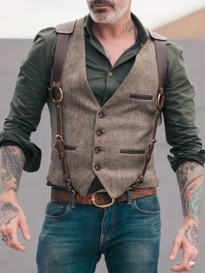 Patrick Vintage Buckle-Strap Vest