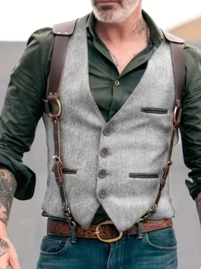 Patrick Vintage Buckle-Strap Vest