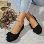 Maisie | Suede Bow Detail Wedge Ballet Flats