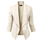 Susanne Open-Front Long-Sleeve Blazer
