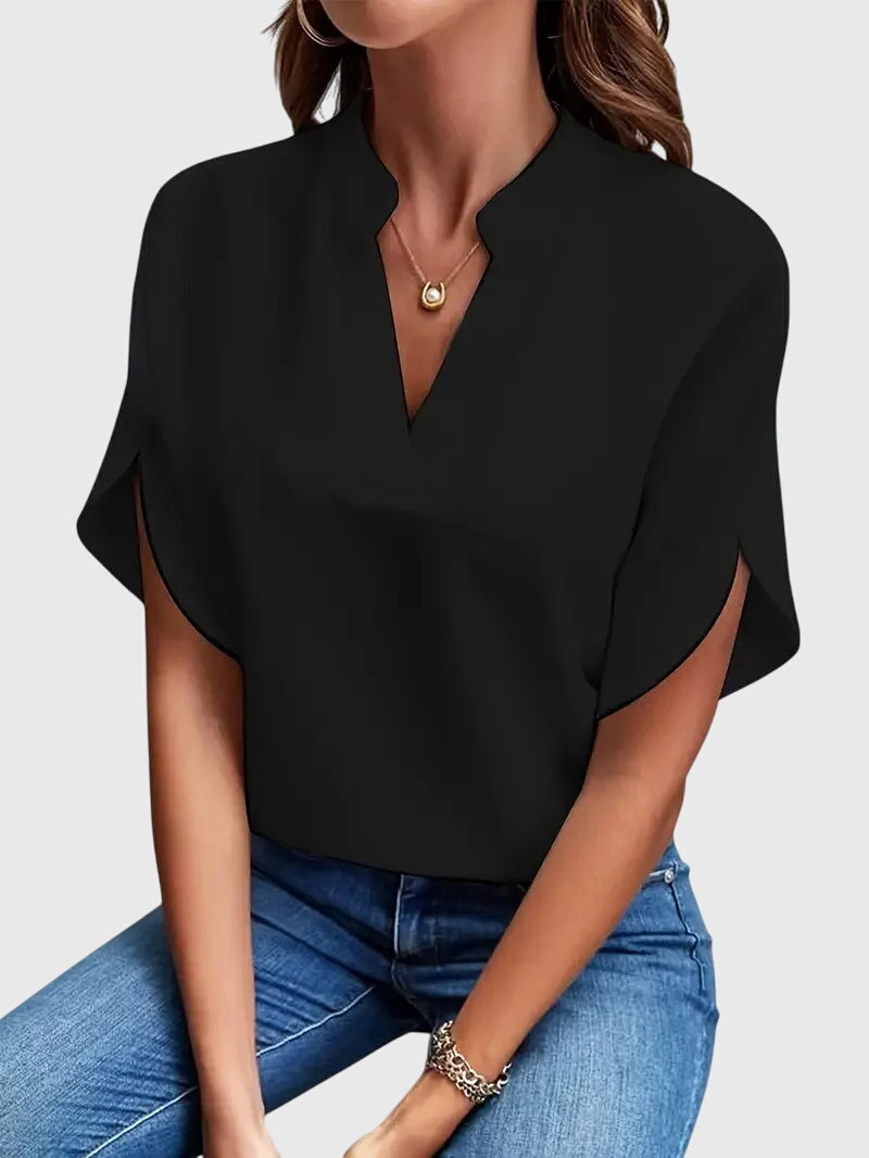 Beatrix | Soft And Elegant V-Neck Shirt, women's shirt – view 3