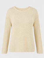 Calder Open Weave Knit Sweater in cream, product shot