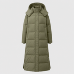 Camberley Longline Hooded Puffer Coat in khaki