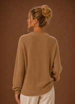 Women's V-Neck Knit Cardigan - Button Front Long Sleeve Sweater | Areleon