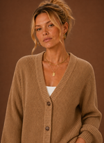 Women's V-Neck Knit Cardigan - Button Front Long Sleeve Sweater | Areleon