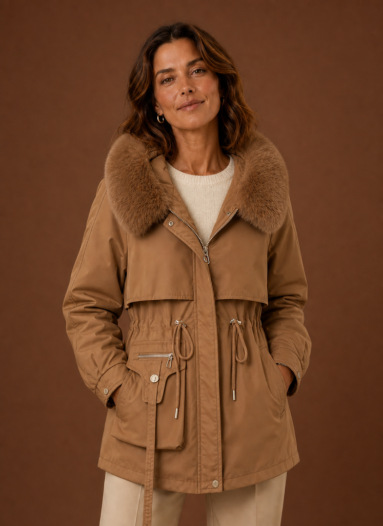 Women's Parka Jacket - Faux Fur Hooded Winter Coat | Areleon