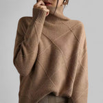 Barbara Oversized Patterned Turtleneck Sweater