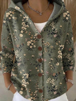 Marie Cassidy Multicolor Button-Front Hoodie Cardigan