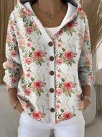 Marie Cassidy Multicolor Button-Front Hoodie Cardigan