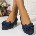 Maisie | Suede Bow Detail Wedge Ballet Flats