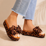 Rosali Platform Bow Slide Sandals - Stylish Bow-Detail Platform Footwear
