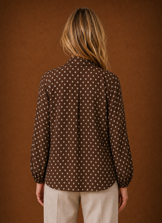 Women's Polka Dot Blouse - Long Sleeve Top | Areleon