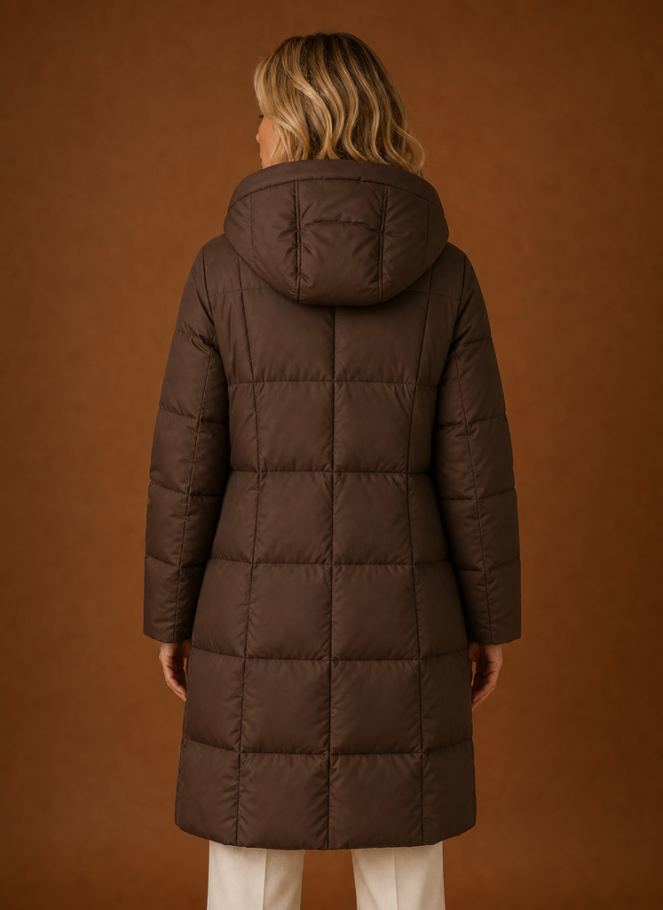 Women's Puffer Jacket - Long Hooded Winter Coat | Areleon