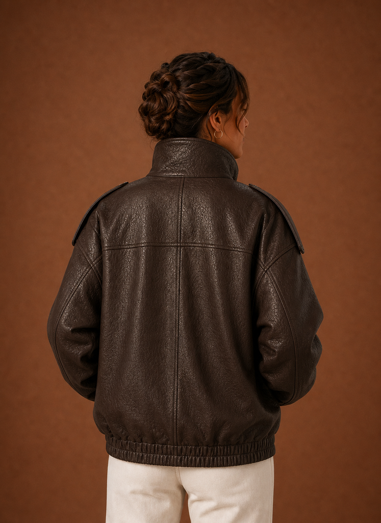 Women's Casual Jacket - Funnel Neck Collar Jacket | Areleon