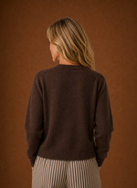 Women's Knit Cardigan - Button-Front Crew Neck Sweater | Areleon