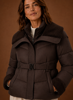 Women's Puffer Jacket - Belted Winter Coat | Areleon