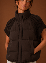 Women's Puffer Vest - Knit-Shoulder Sleeveless Jacket | Areleon