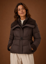 Women's Puffer Jacket - Belted Winter Coat | Areleon