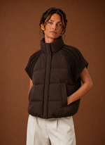 Women's Puffer Vest - Knit-Shoulder Sleeveless Jacket | Areleon