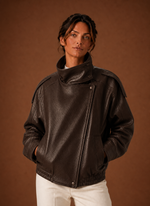 Women's Casual Jacket - Funnel Neck Collar Jacket | Areleon