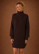 Women's Turtleneck Sweater Dress - Pullover Knit Dress | Areleon