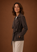 Women's Trench Coat - Belted Waist Casual Jacket | Areleon